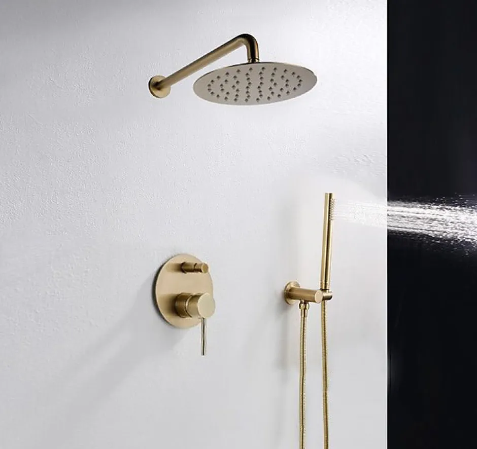Rea Kit De Douche Encastré Lungo Gold 17X16X36,5Cm + Box* Colonne De Douche Mécanique