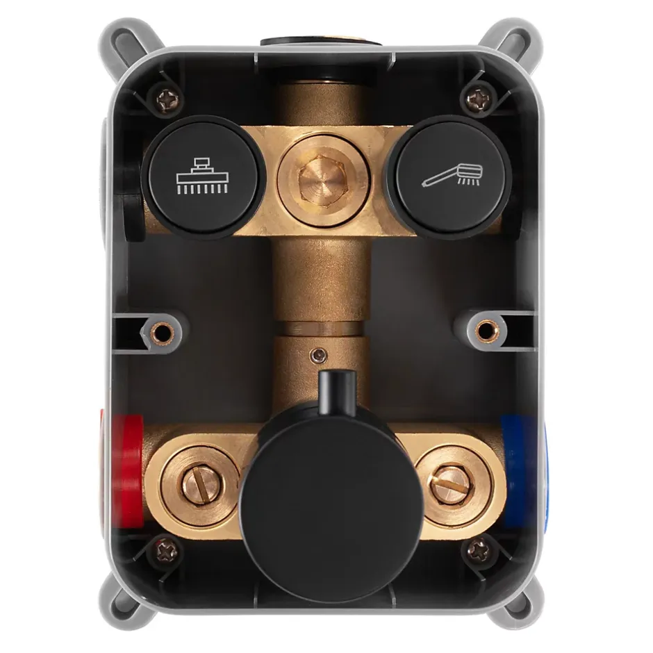 Rea Kit De Douche Encastré Lungo Thermostat Black 15X30X36,5Cm