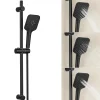 Sofetiy Max Kit de douche Noir, Douchette 3 Fonctions, Ensemble de Douche Design Réglable en Hauteur, Pommeau de douche, barre