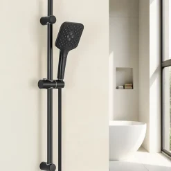Sofetiy Max Kit de douche Noir, Douchette 3 Fonctions, Ensemble de Douche Design Réglable en Hauteur, Pommeau de douche, barre