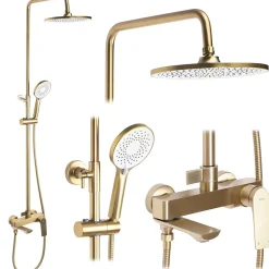 Rea Kit De Douche Avalon Brush Gold 50X23X153,1Cm* Colonne De Douche Mécanique