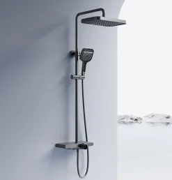 Rea Kit De Douche Bari Titanium 37X31X100Cm* Colonne De Douche Mécanique