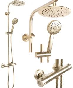 Rea Kit De Douche Bliss Thermostat Brush Gold 38,5X27,5X100Cm