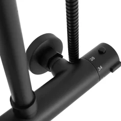 Rea Kit De Douche Bliss Thermostat Black 38,5X27,5X100Cm* Colonne De Douche Mécanique