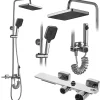 Rea Kit De Douche Helix Chrome 38X30X114,5Cm* Colonne De Douche Mécanique