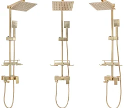 Rea Kit De Douche Jack Brush Gold 45X21,5X102Cm* Colonne De Douche Mécanique
