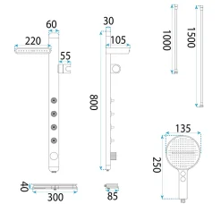 Rea Kit De Douche Karl Thermostat Titanium* Colonne De Douche Mécanique