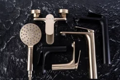 Rea Kit De Douche Marco Brush Gold 25X12,5X117Cm