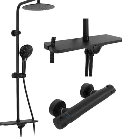 Rea Kit De Douche Mike Thermostat Black 13X27,5X98,5Cm