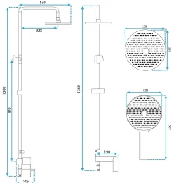 Rea Kit De Douche My2102-78C Veneta Chrome 19X25X136Cm