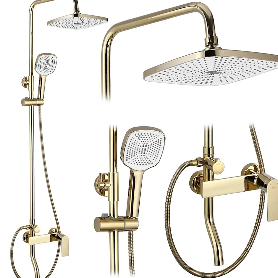 Rea Kit De Douche My1902-77G Storm Gold 19X23X136Cm* Colonne De Douche Mécanique