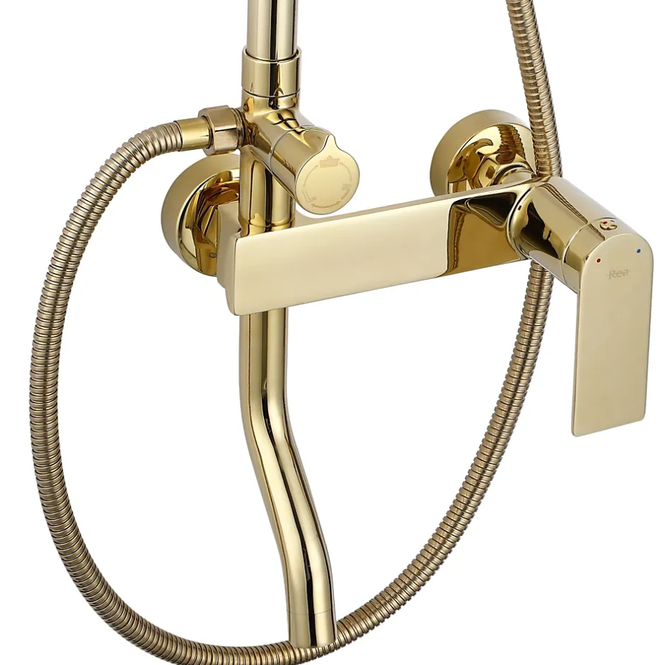 Rea Kit De Douche My1902-77G Storm Gold 19X23X136Cm* Colonne De Douche Mécanique