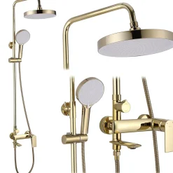 Rea Kit De Douche My2102-78G Veneta Gold 19X25X136Cm* Colonne De Douche Mécanique