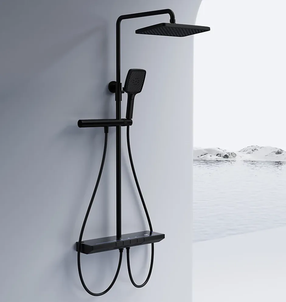 Rea Kit De Douche Pedro Thermostat Black* Colonne De Douche Mécanique