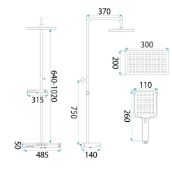 Rea Kit De Douche Pedro Thermostat Titanium