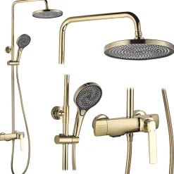 Rea Kit De Douche Rebel Gold 17X25X135,5Cm* Colonne De Douche Mécanique
