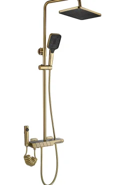 Rea Kit De Douche Rob Thermostat Brush Gold 11,5X33X115Cm* Colonne De Douche Mécanique