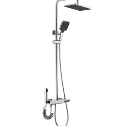 Rea Kit De Douche Rob Thermostat Chrome 11,5X33X115Cm* Colonne De Douche Mécanique