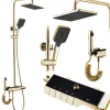 Rea Kit De Douche Rob Thermostat Gold 11,5X33X115Cm* Colonne De Douche Mécanique