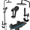 Rea Kit De Douche Savio Led Black 13X28X120Cm