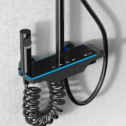 Rea Kit De Douche Savio Led Black 13X28X120Cm
