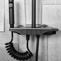 Rea Kit De Douche Savio Led Black 13X28X120Cm