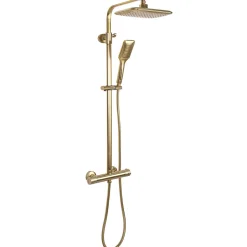 Rea Kit De Douche Tom Thermostat Brush Gold 8X27,5X120Cm