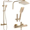 Rea Kit De Douche Tom Thermostat Gold 7X27,5X120Cm* Colonne De Douche Mécanique