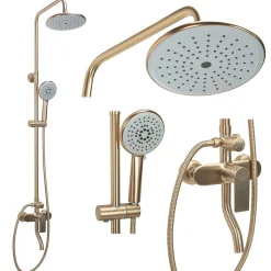 Rea Kit De Douche Verso Brush Gold 45,5X22X143,5Cm* Colonne De Douche Mécanique