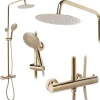 Rea Kit De Douche Vincent Thermostat Gold 27,5X27X123,5Cm