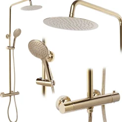 Rea Kit De Douche Vincent Thermostat Gold 27,5X27X123,5Cm
