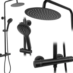 Rea Kit De Douche Vincent Thermostat Black 35X27X123,5Cm* Colonne De Douche Mécanique