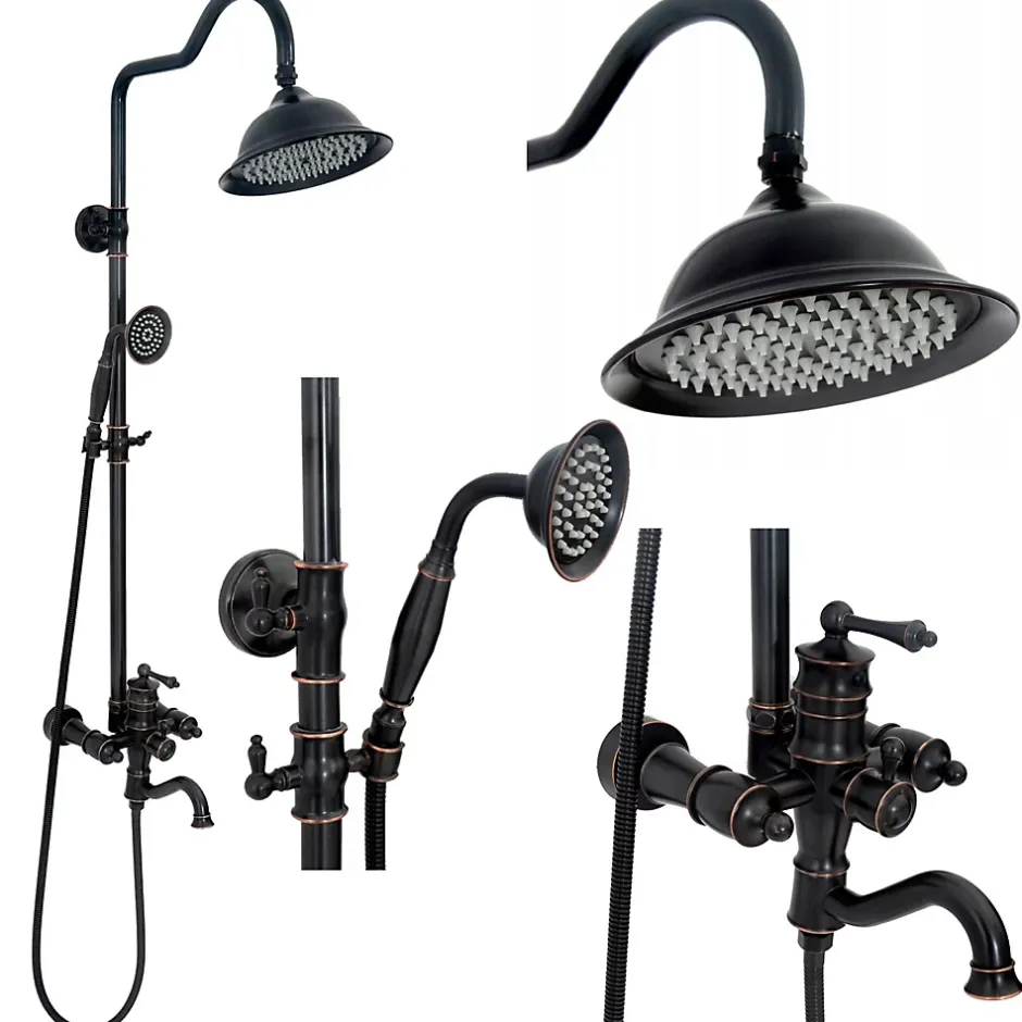 Rea Kit De Douche Vintage Black 46,5X20,5X137Cm* Colonne De Douche Mécanique