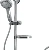 Edouard Rousseau Kit de douche sans robinetterie avec douchette 3 jets + flexible + barre réglable, chrome, Stop* Colonne De Douche Sans Robinetterie