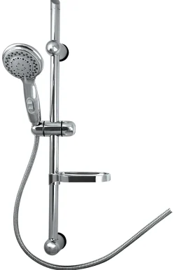 Edouard Rousseau Kit de douche sans robinetterie avec douchette 3 jets + flexible + barre réglable, chrome, Stop* Colonne De Douche Sans Robinetterie