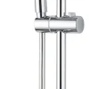 Edouard Rousseau Kit de douche sans robinetterie avec douchette 1 jet + porte savon + flexible + barre réglable, chrome, Raquette* Colonne De Douche Sans Robinetterie