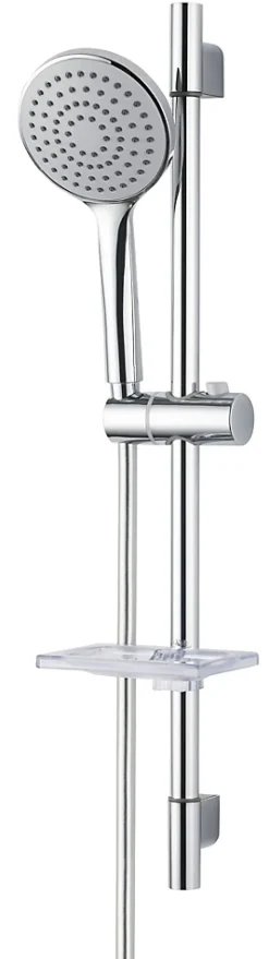 Edouard Rousseau Kit de douche sans robinetterie avec douchette 1 jet + porte savon + flexible + barre réglable, chrome, Raquette* Colonne De Douche Sans Robinetterie