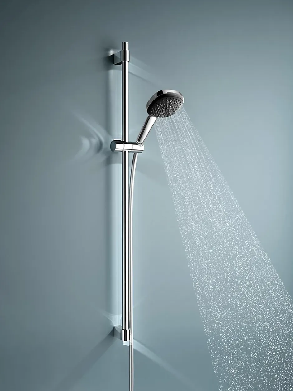 Grohe Kit de douche sans robinetterie avec douchette + flexible + barre chrome, Vitalio Comfort 100* Colonne De Douche Sans Robinetterie