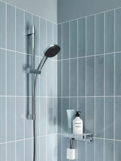 Grohe Kit de douche sans robinetterie avec douchette 2 jets + flexible + barre chrome, Vitalio Comfort 110* Colonne De Douche Sans Robinetterie