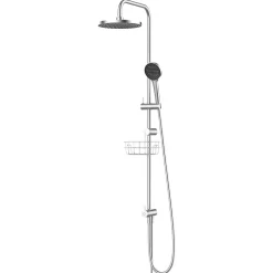 GoodHome Kit de douche sans robinetterie avec pomme de tête, douchette et barre chrome Maza