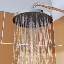 GoodHome Kit de douche sans robinetterie avec pomme de tête, douchette et barre chrome Maza