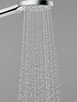 Hansgrohe Kit de douche sans robinetterie avec douchette 3 jets + flexible + barre réglable, chrome, Raindance Select