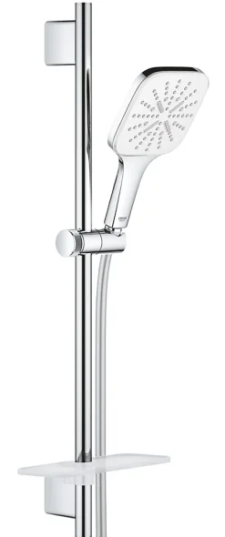 Grohe Kit de douche sans robinetterie avec douchette 3 jets + flexible + barre réglable, chrome, Vitalio SmartActive 130 Cube* Colonne De Douche Sans Robinetterie