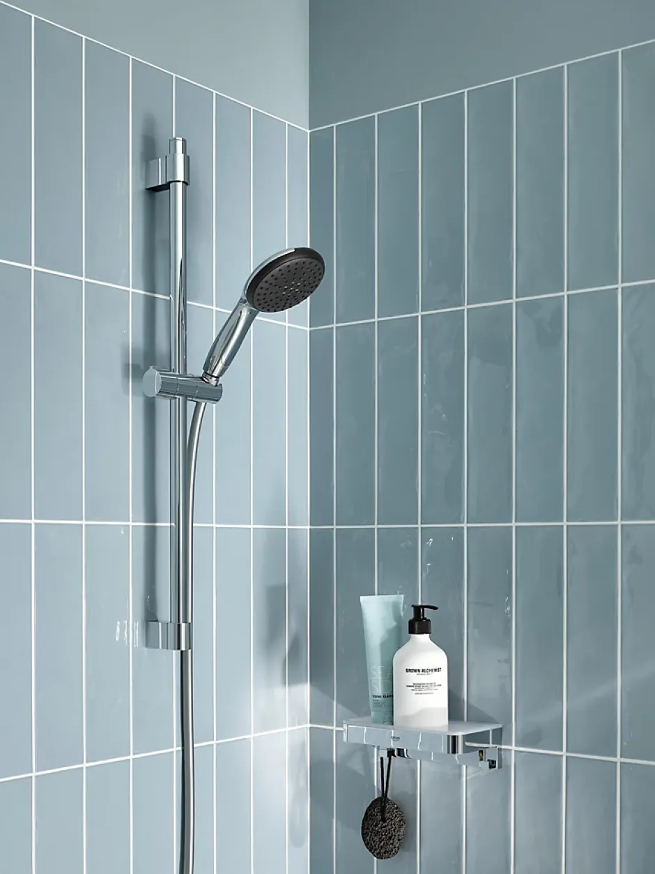 Grohe Kit de douche sans robinetterie avec douchette + flexible + barre chrome, Vitalio Start