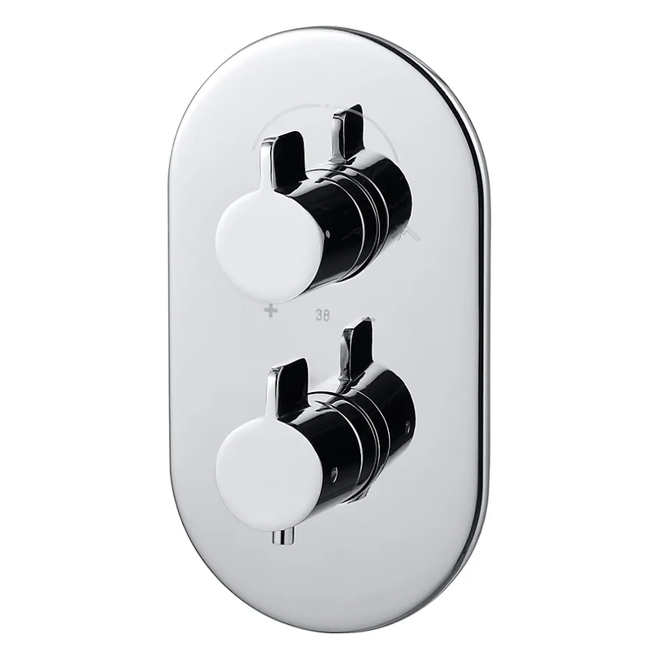 GoodHome Kit de douche thermostatique à encastrer chrome Cavally