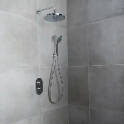 GoodHome Kit de douche thermostatique à encastrer chrome Cavally