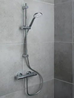 GoodHome Kit de douche thermostatique chrome Cavally* Colonne De Douche Thermostatique