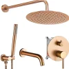 Rea Kit de douche-baignoire encastrée Lungo Copper Brush + box