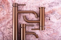 Rea Kit de douche-baignoire encastrée Lungo Copper Brush + box