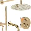 Rea Kit de douche-baignoire encastrée Lungo Gold + box